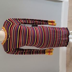 Sweet Rain Striped Bodycon Light Knit Midi Dress